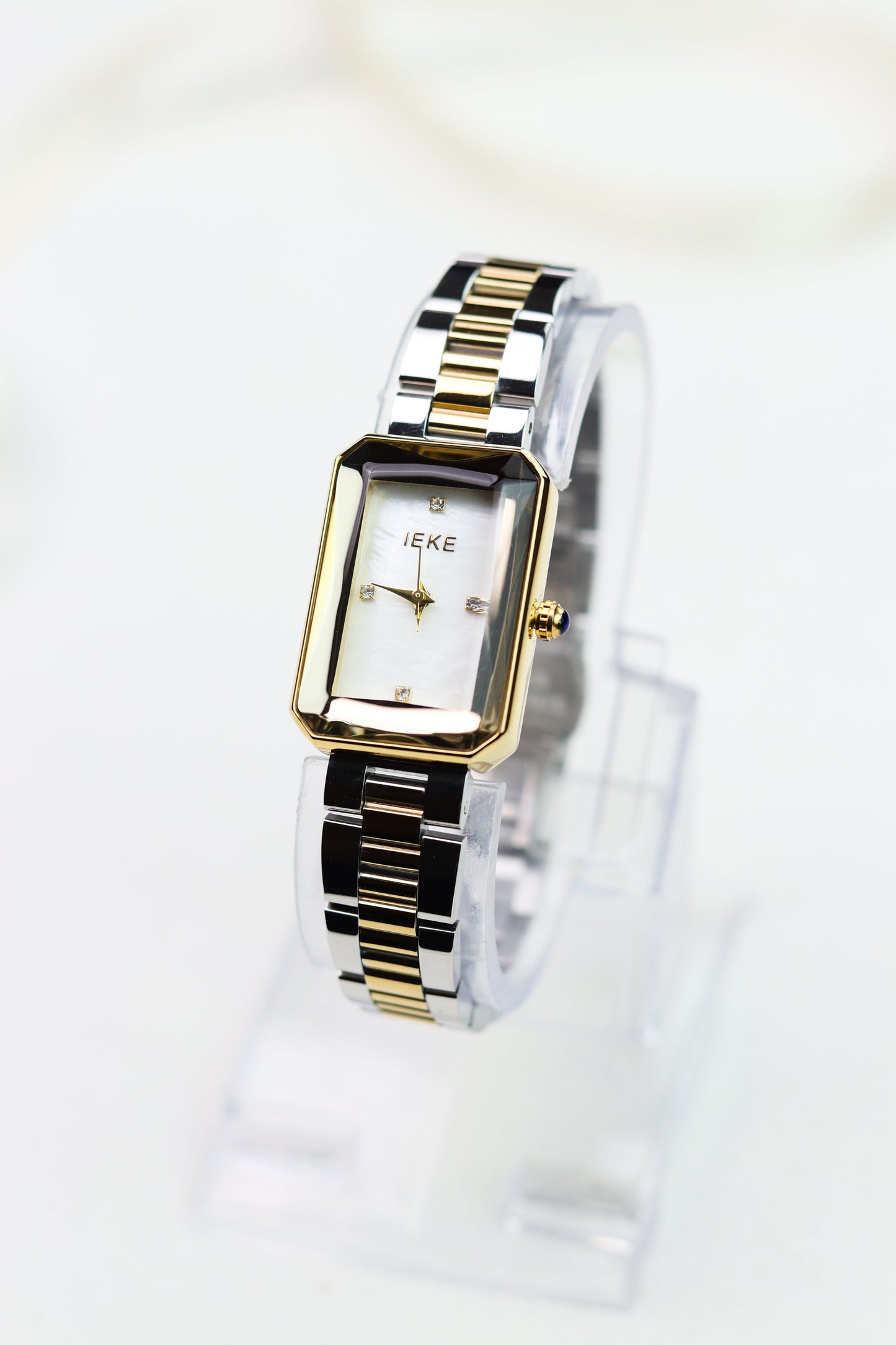 IEKI Stellar Rectangle White Two-Tone Women Watch