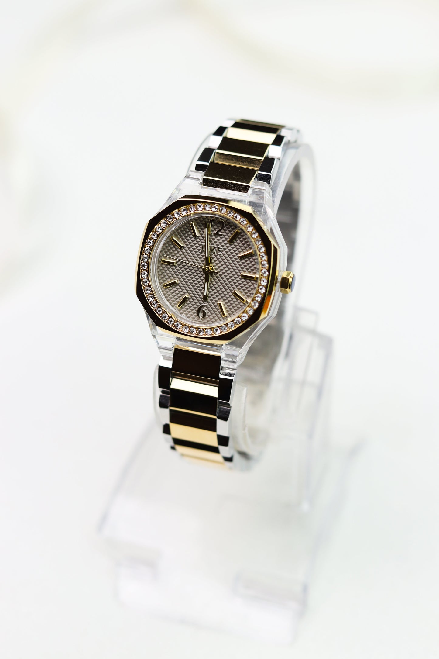 IEKI Hexagon Crystal Textured Dial Women Watch