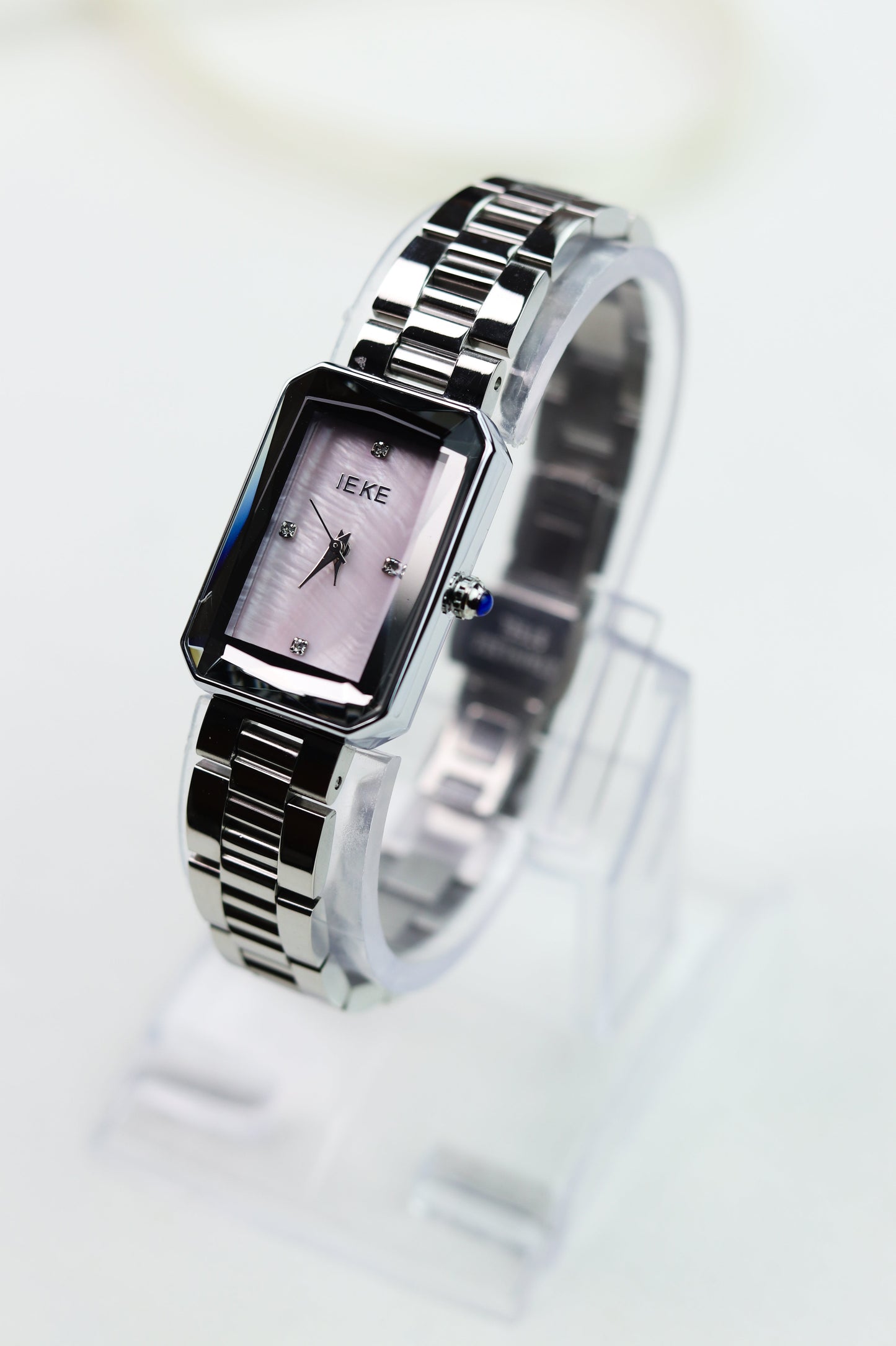 IEKI Rectangular Radiance Silver Women Watch