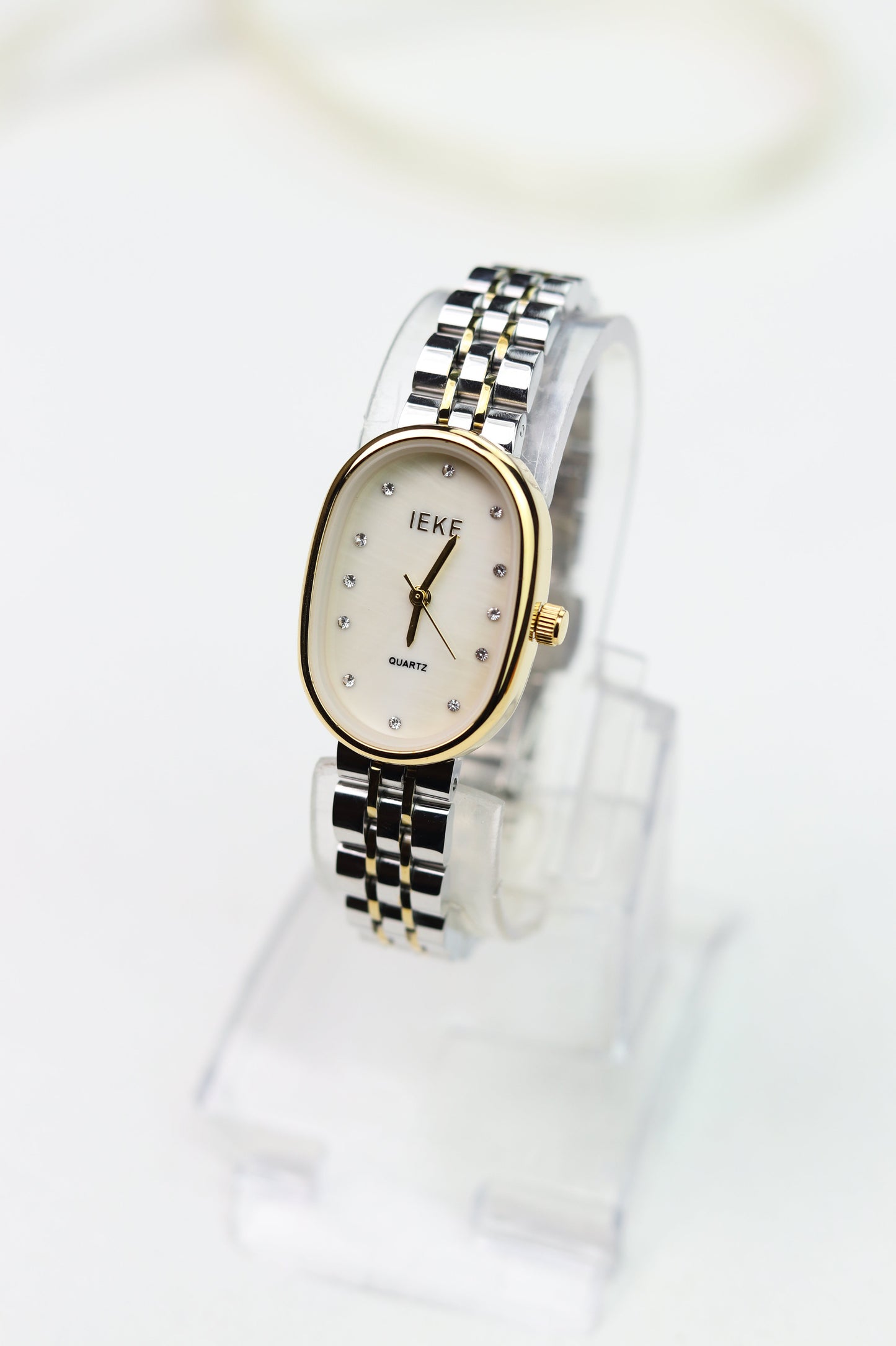 Oval Luxe Pearl Two-Tone Women Watch