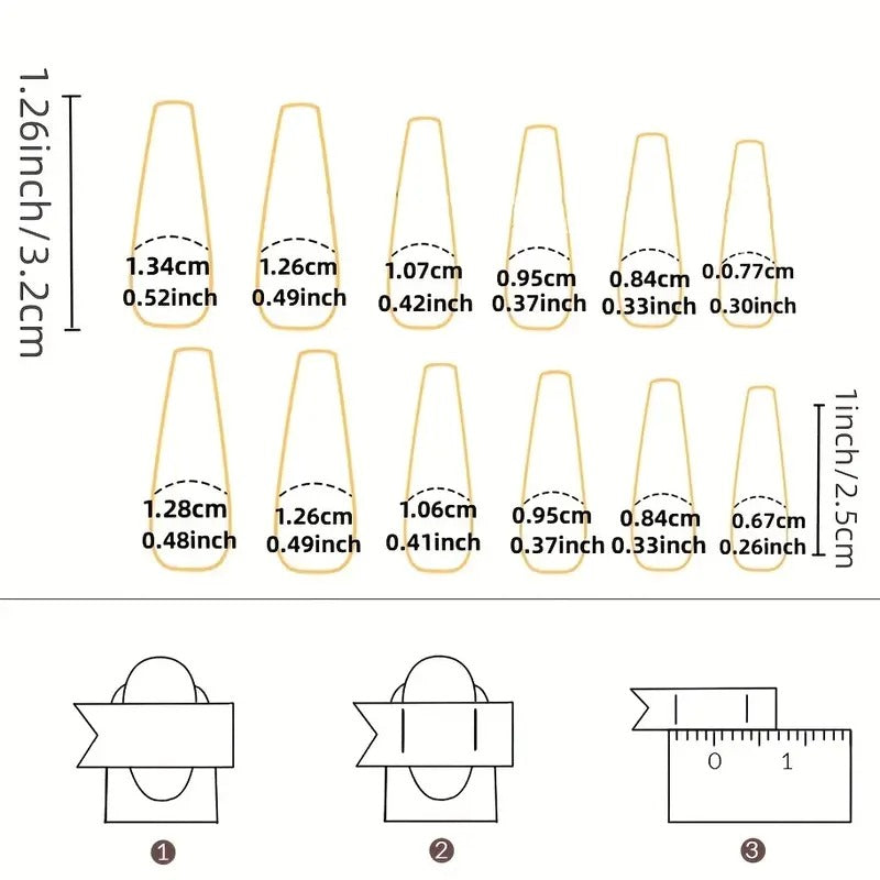 Retro Red Fake Nails