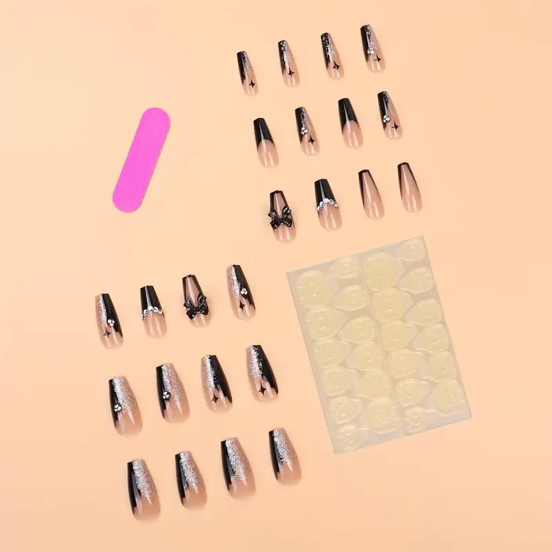 Midnight Sparkle Nails