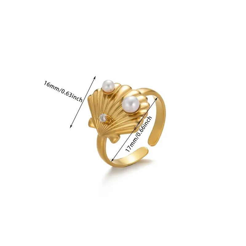 Bohemian Spiral Seashell Adjustable Ring