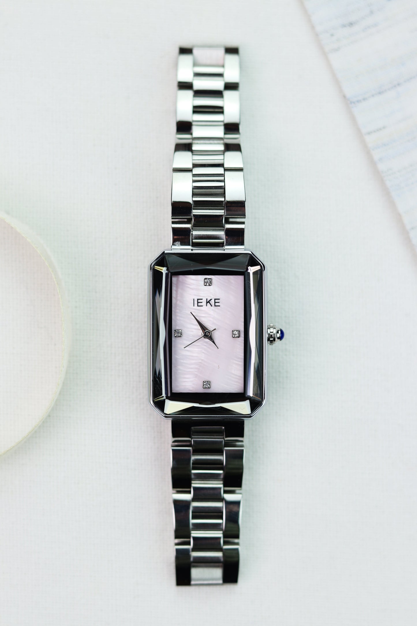IEKI Rectangular Radiance Silver Women Watch