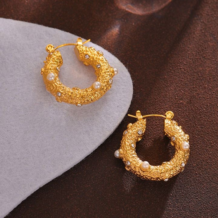 Luxury Baroque Pearl Hoop Earrings