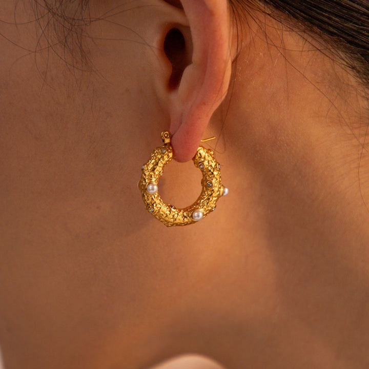 Luxury Baroque Pearl Hoop Earrings