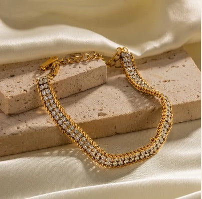 Double Layer White Zircon Bracelet