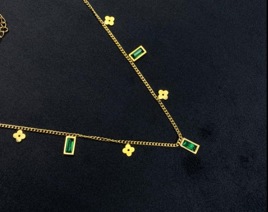 Green Cubic Zirconia Necklace