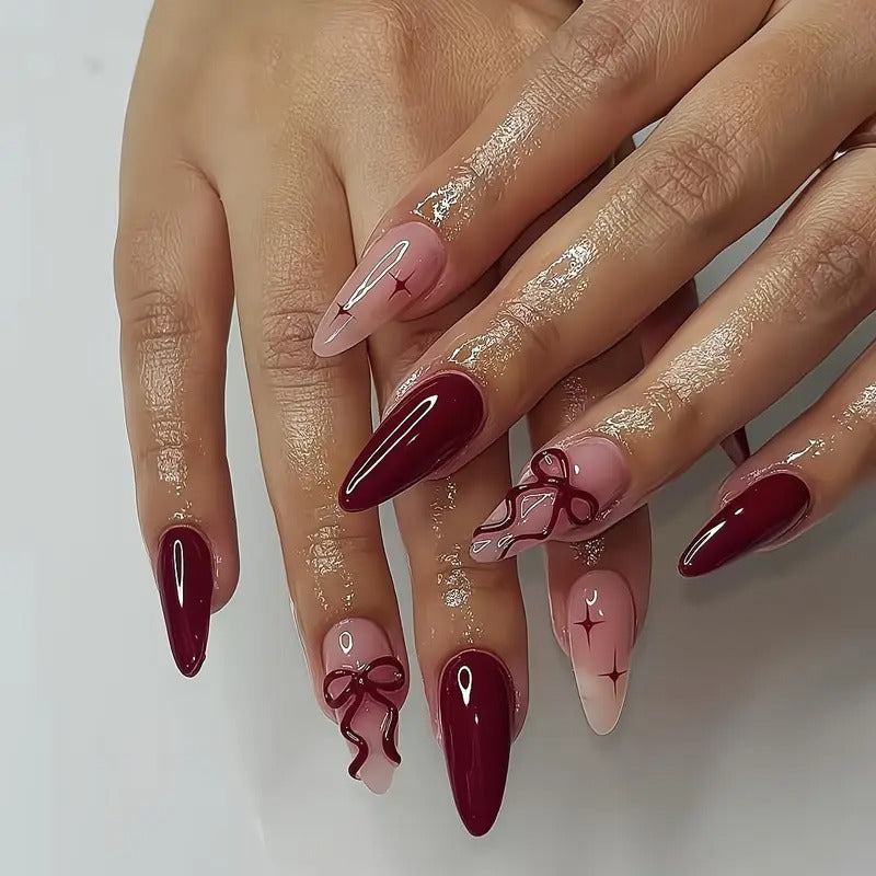 24pcs Starlight Ribbons Nails