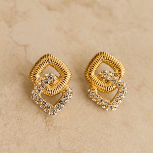 Premium Rhinestone Square Drop Earrings