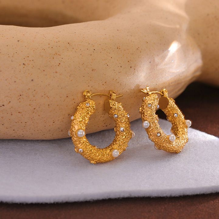 Luxury Baroque Pearl Hoop Earrings