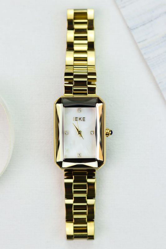 The Metropolis Rectangle Golden Women Watch