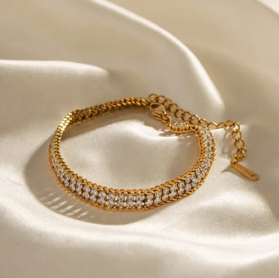 Double Layer White Zircon Bracelet
