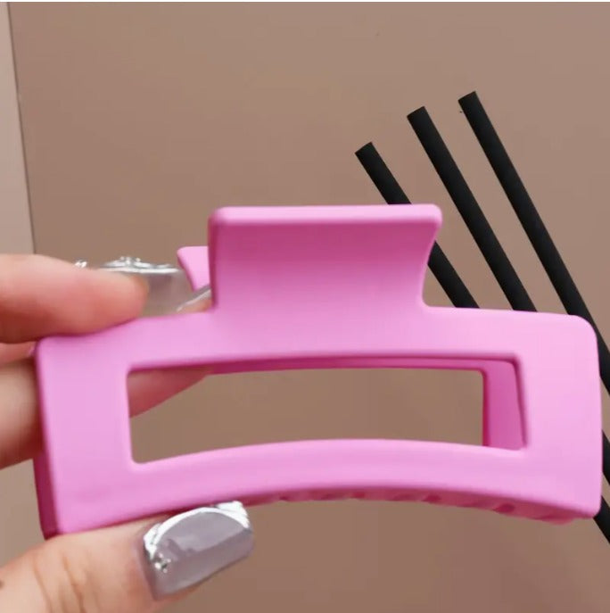 3pcs Set Cute Floral & Heart Transparent Pink Hair Claw Clips