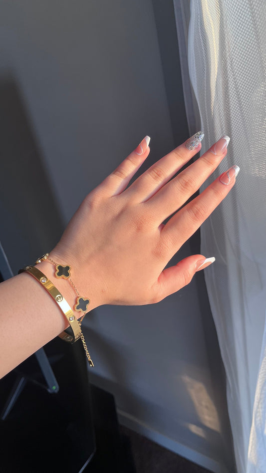 Love C & Black Clover Bracelet Stack Set