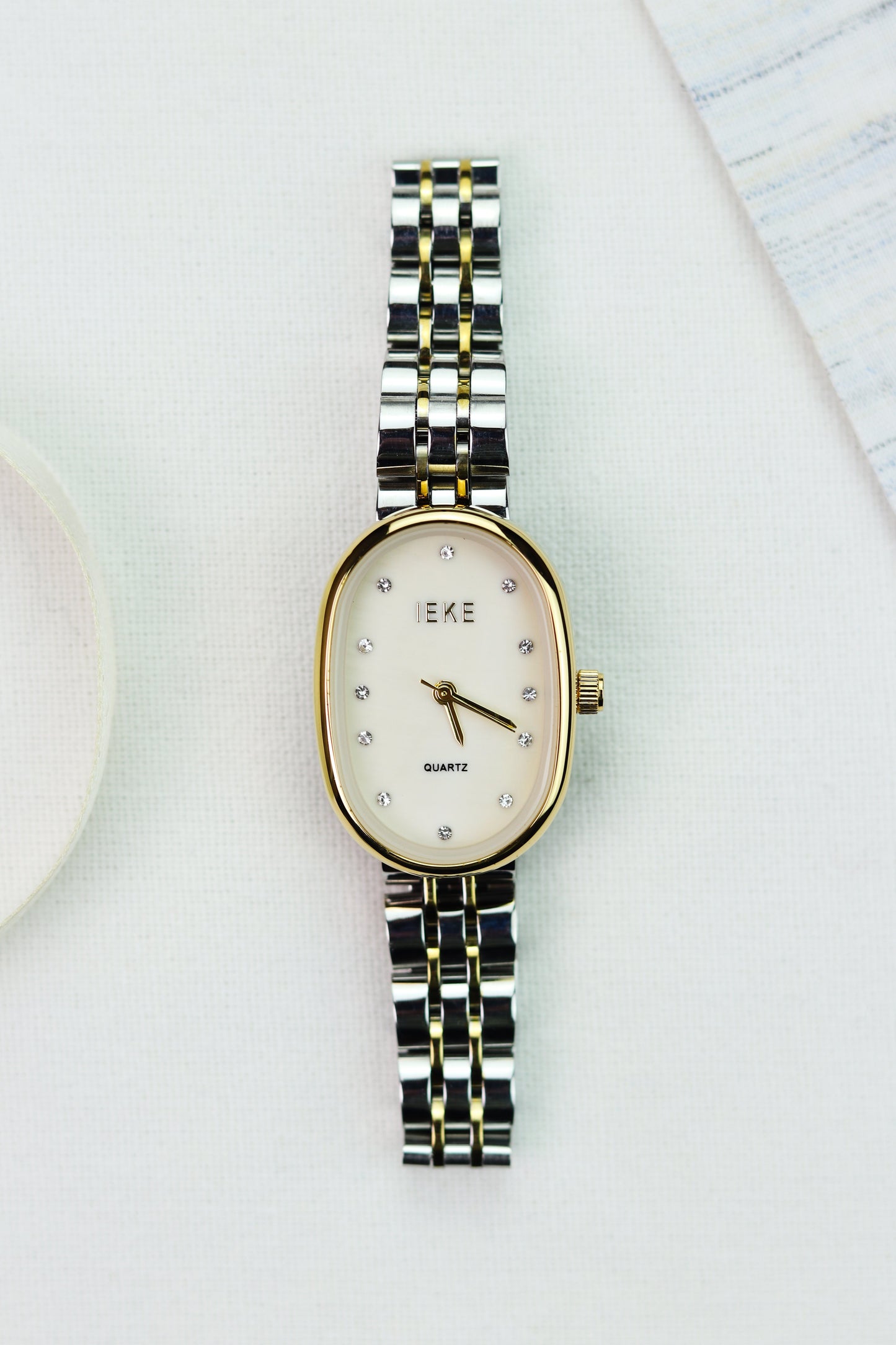 Oval Luxe Pearl Two-Tone Women Watch