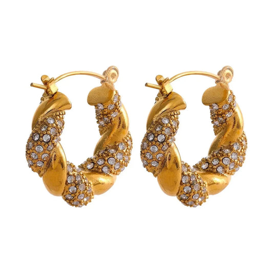 Donna Crystal Twisted Earring