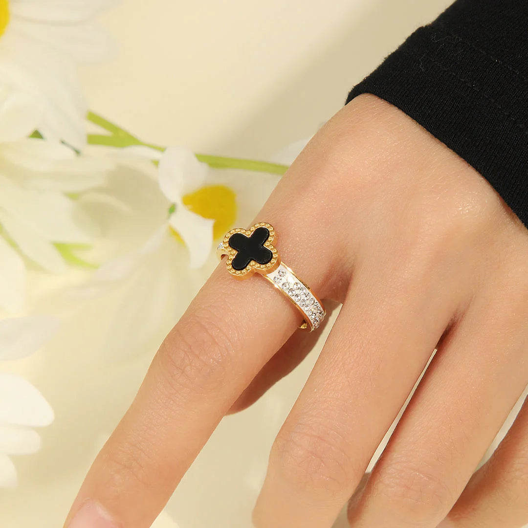 Beaded clover Ring