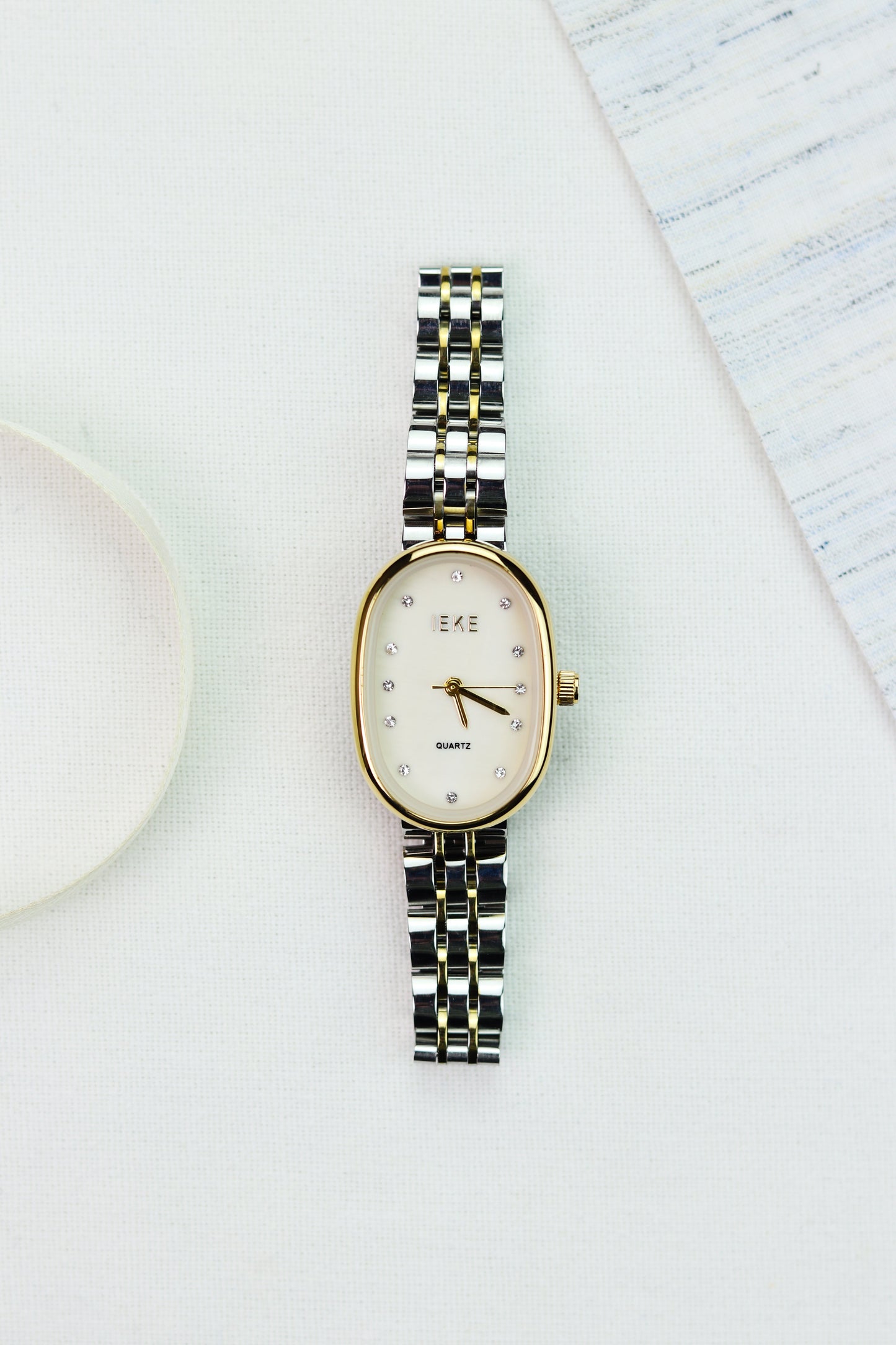 Oval Luxe Pearl Two-Tone Women Watch
