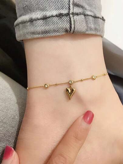 Heart and Stone Anklet