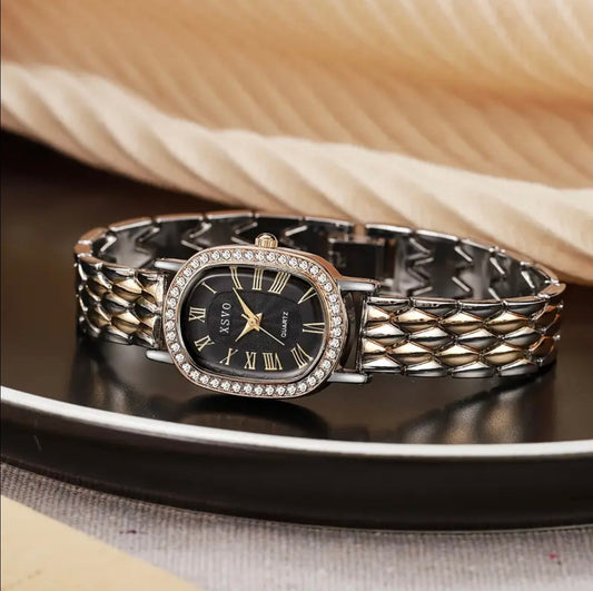 Xsvo Black Two Tone Women Watch