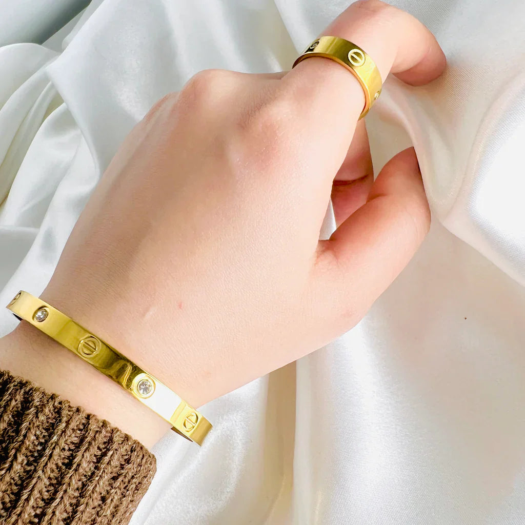 C Diamond Love Bracelet And Ring Set