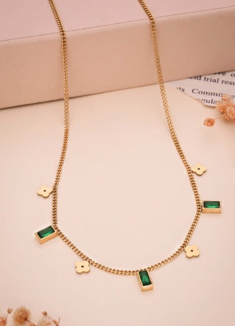 Green Cubic Zirconia Necklace