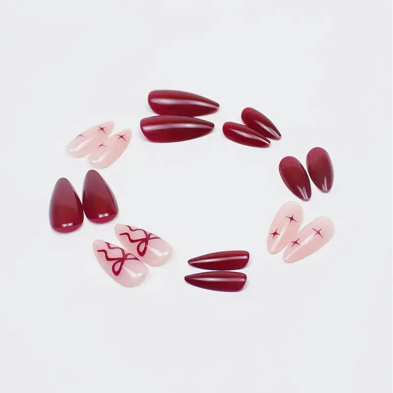 24pcs Starlight Ribbons Nails