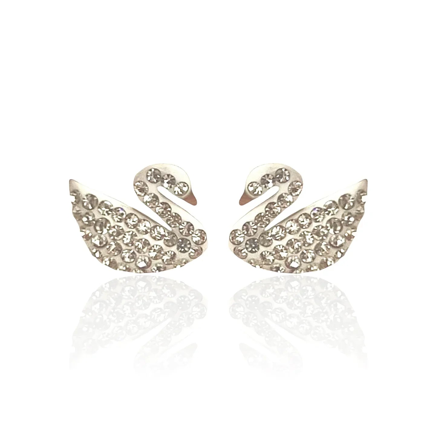 Iconic White Swan Studs