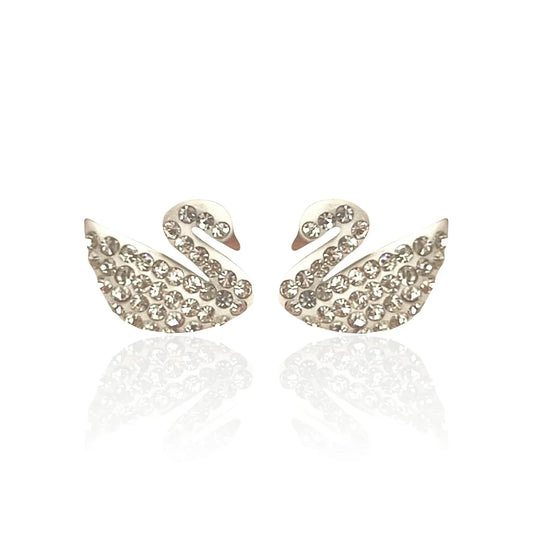 Iconic White Swan Studs