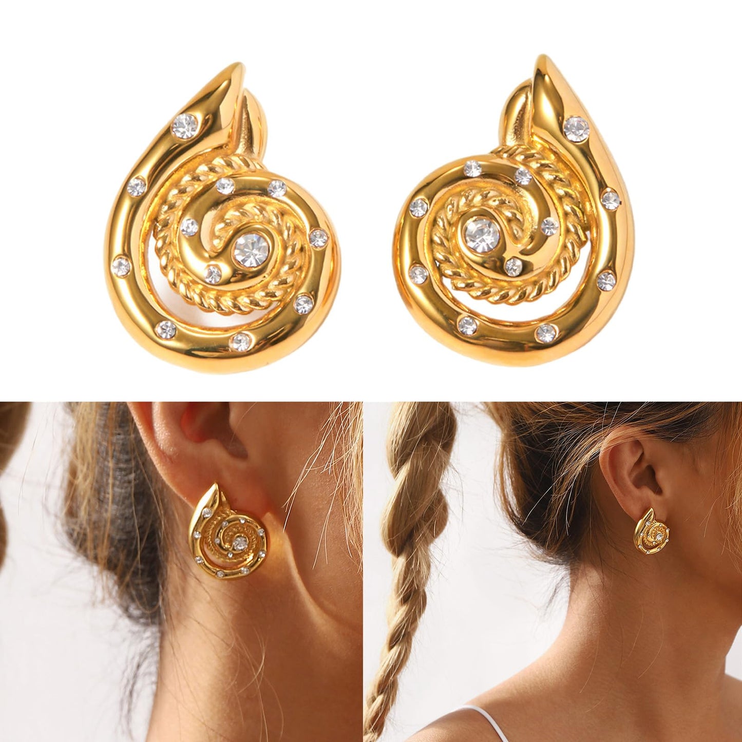 Snail Zirconia Studs