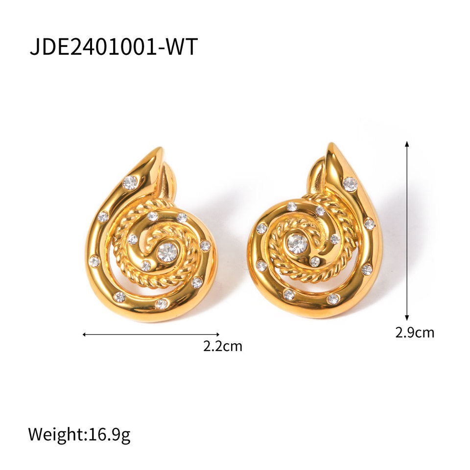 Snail Zirconia Studs