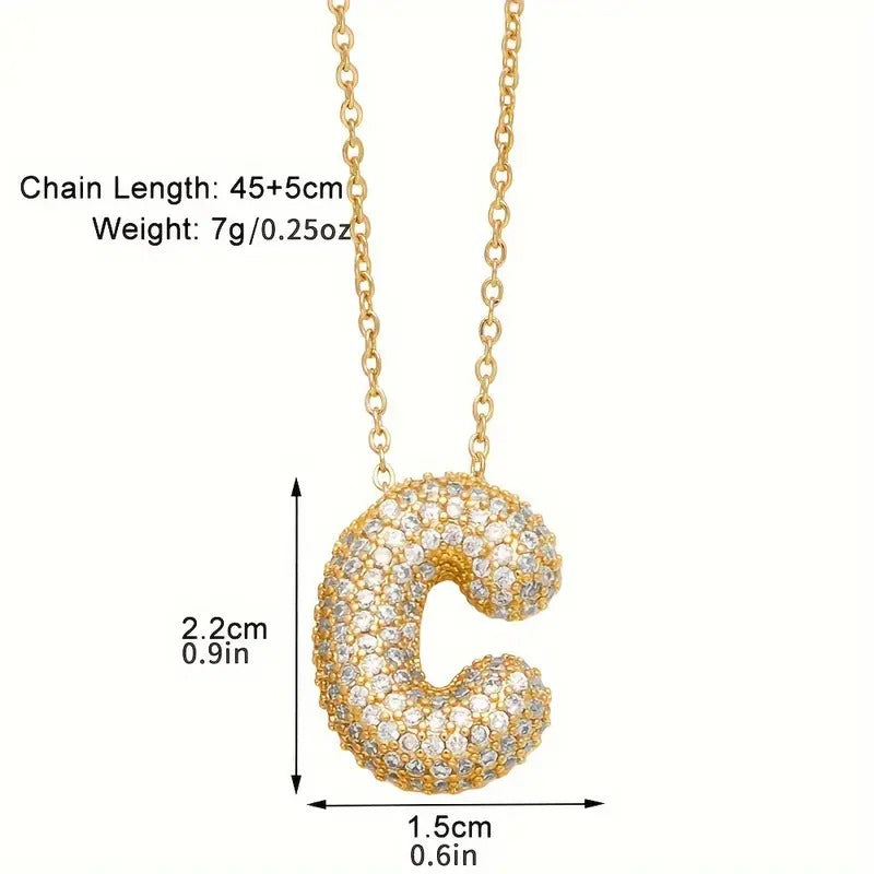 Viral Bubble Letter Necklace