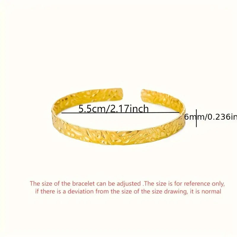 Delicate Hammered Texture Cuff Bracelet