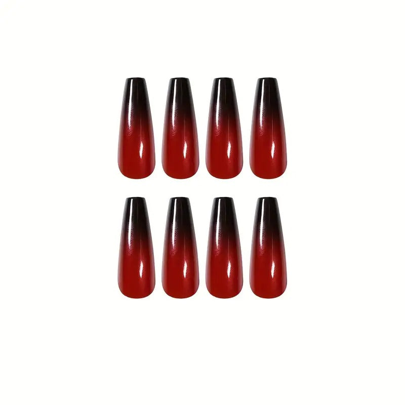 Retro Red Fake Nails